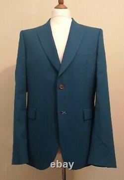 Paul Smith Tailored Slim Fit Wool Suit Jacket Teal uk 42 eu 52 Made in Italy