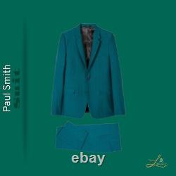 Paul Smith The Kensington Slim Fit Teal Wool-Mohair Suit Size 52