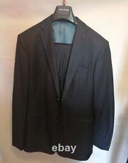 Paul davis black grey stripe modern designer slim fit suit size 40 EU 50