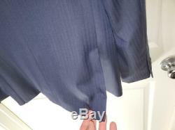 Pierre Balmain Super Slim Fit Hirringbone Navy Wool Suit, Dior Sz. 56 Eu/42r-$1300
