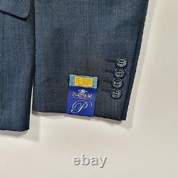 Platinum Men's Blue Twill 2 Piece Slim Fit Suit Set 40 R Jacket/ 34 R Trousers