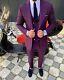 Purple Slim-Fit Suit 3-Piece, All Sizes Acceptable #131