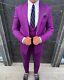 Purple Slim-Fit Suit 3-Piece, All Sizes Acceptable #54