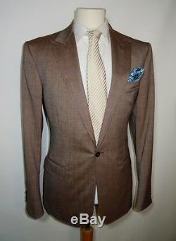 RAKE London Thorn / Beige Wool Stretch Slim Fit Fitted Suit 38 RRP £1,495.00
