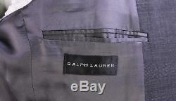RALPH LAUREN Black Label Gray/Black Glen Plaid 2-Btn Slim Fit Wool Suit 40R