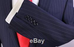 RALPH LAUREN Black Label Navy Blue Pinstripe 2-Btn Slim Fit Wool Suit 38R