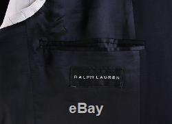 RALPH LAUREN Black Label Solid Black Peak Lapel Slim Fit 2-Btn Suit 40R