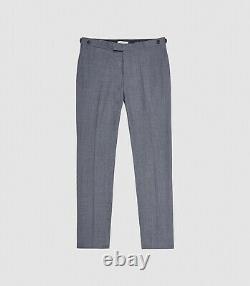 REISS Ben Puppytooth Check Slim Fit Suit 40R (Trouser 34R), Blue, BNWT, RRP £400