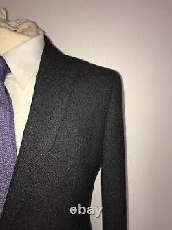 RICHARD JAMES -Mens Slim Fit BLACK TWEED WOOL SUIT 38 Short -W32 L29 -GORGEOUS