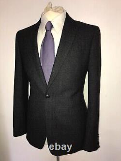 RICHARD JAMES -Mens Slim Fit BLACK TWEED WOOL SUIT 38 Short -W32 L29 -GORGEOUS