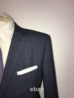 RICHARD JAMES Mens Slim Fit BLUE Check WOOL SUIT 44 Long W38 L33 -GORGEOUS