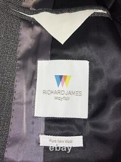 RICHARD JAMES Mens Slim Fit GREY Check WOOL SUIT 42 Long W36 L33 -GORGEOUS