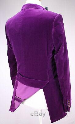 RICHARD JAMES Savile Row Purple Velvet 1-Btn Slim Fit Hacking Suit 36R
