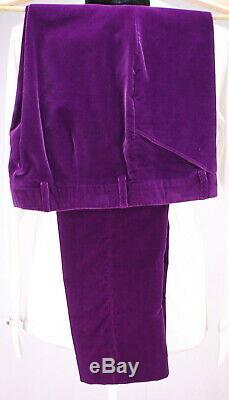 RICHARD JAMES Savile Row Purple Velvet 1-Btn Slim Fit Hacking Suit 36R