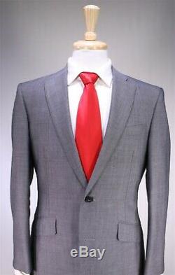 RICHARD JAMES Savile Row Solid Gray Slim Fit Wool-Mohair 2-Btn Luxury Suit 36S