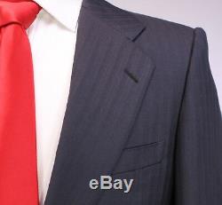 RING JACKET Japan Gray Tonestripe Wool 2-Btn Slim Fit Wool Hacking Suit 38R