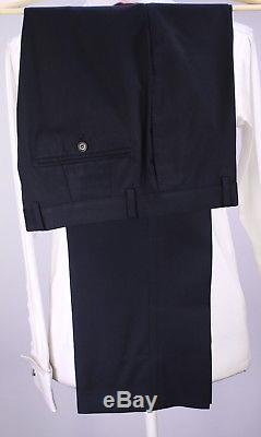 RING JACKET Japan Navy Blue Herringbone Slim Fit Wool 2-Btn Suit 36S