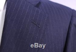 RING JACKET Japan Navy Blue Pinstripe 2-Btn Slim Fit Wool Luxury Suit XS/36S