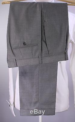 RING JACKET Japan Silver/Black Woven 2-Btn Wool-Silk Slim Fit Suit 36S