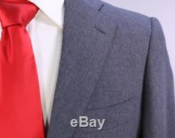 RING JACKET Japan Solid Gray Wool Slim Fit 2-Btn Luxury Handmade Suit 36R