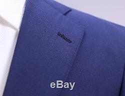 RING JACKET Japan Solid Navy Blue Cotton 2-Btn Slim Fit Suit 38R/38S