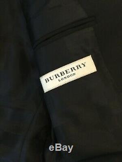 RRP £1,390 BURBERRY Slim-fit 2 Piece suit Black Size IT 48 UK 38