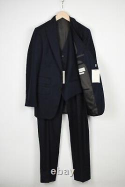 RRP $599 SUITSUPPLY WASHINGTON Men UK36R Flannel Wool 3-piece Slim Suit 16232