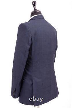 Racing Green Suit Tailored Fit Navy Blue Prince Of Wales Check