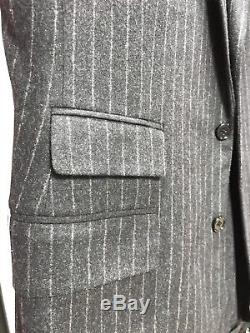 Ralph Lauren Purple Label Slim Fit Men Suit 40L(US) Black Chalk Stripe