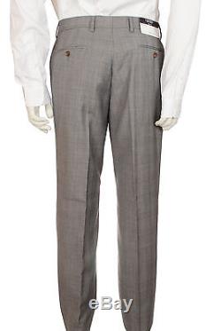 Ralph Lauren Slim Fit Grey Glen Plaid With Blue Overcheck Two Button Wool Suit