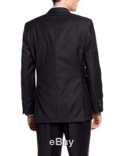 Ralph Lauren Slim Fit Solid Black Two Button Three Piece Wool Suit