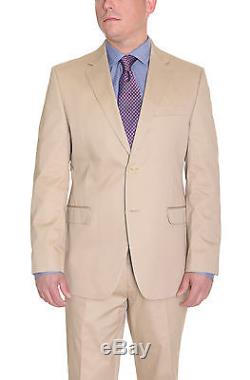 Ralph Lauren Slim Fit Solid Tan Two Button Cotton Suit