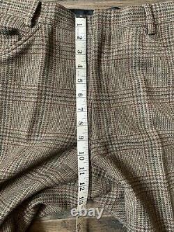 Rare Vintage Polo Ralph Lauren Brown Plaid Tweed Suit Heavy Wool Slim Fit 40R