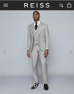 Reiss 3 piece Slim fit suit in grey 40, wedding, christening, Specialoccasions