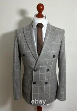 Reiss Bodium Slim Fit Double Breasted Suit Size 40 Chest, 36 Waist RRP £546