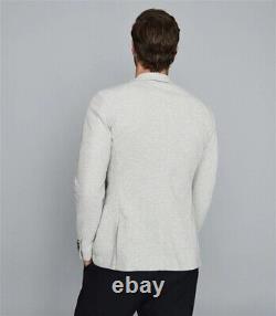 Reiss Grey Brownlow Slim Fit Jersey Stretch Blazer Size 38 RRP £195
