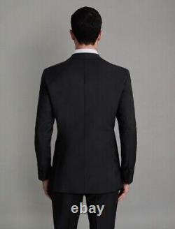 Reiss Hope Black Slim Fit Wool Two Piece Size 38 Chest, 34 Waist RRP £386