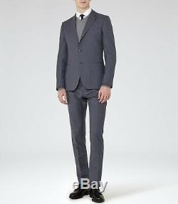 Reiss Kamara Slim Fit Wool Suit, Blue, Size 36 New