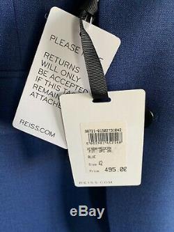 Reiss Men's Xenon Modern Slim Fit Suit, Blue, 42R Jacket, 36 Waist, BNWT