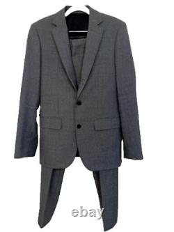 Reiss Slim Fit Suit Mid Grey With Dog Tooth Check 36R/30R. VGC. RRP £450