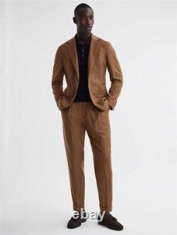 Reiss Venue Slim Fit Single Breasted Suit In Tobacco Size 42 Chest, 36 Waist