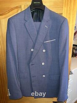 Remus Uomo Blue Double breasted slim fit suit