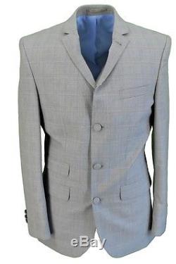Retro Mod Retro Single Breasted Slim Fit Prince of Wales Suit