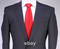 Richard James Savile Row Gray Striped Wool-Silk 2-Btn Slim Fit Suit 38R