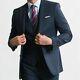 SAWYERS & HENDRICKSNavy Tweed Three Piece Tailored Suit 40 R, 32R Slim fit