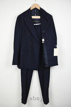 SUITSUPPLY HAVANA DOUBLE BREASTED Men UK38R 100% Wool Slim Cut Suit 18168