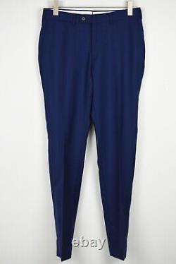 SUITSUPPLY LAZIO Men UK38L Pure Wool Slim Cut Blue 3-Piece Formal Suit 18456