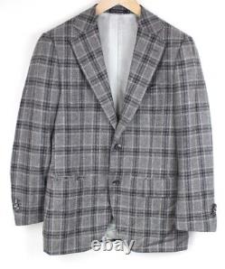 SUITSUPPLY Lazio SB UK38S Men Suit Checked Wool Cashmere Mohair Slim Fit 2-Piece