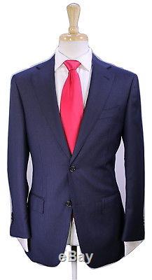 SUITSUPPLY Navy Thin Pinstripe Super 110's Wool Slim Fit Suit 36R
