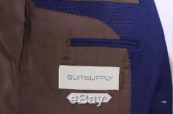 SUITSUPPLY Royal Blue Woven Peak Lapel 110's Wool Slim Fit 2-Btn Suit 38L